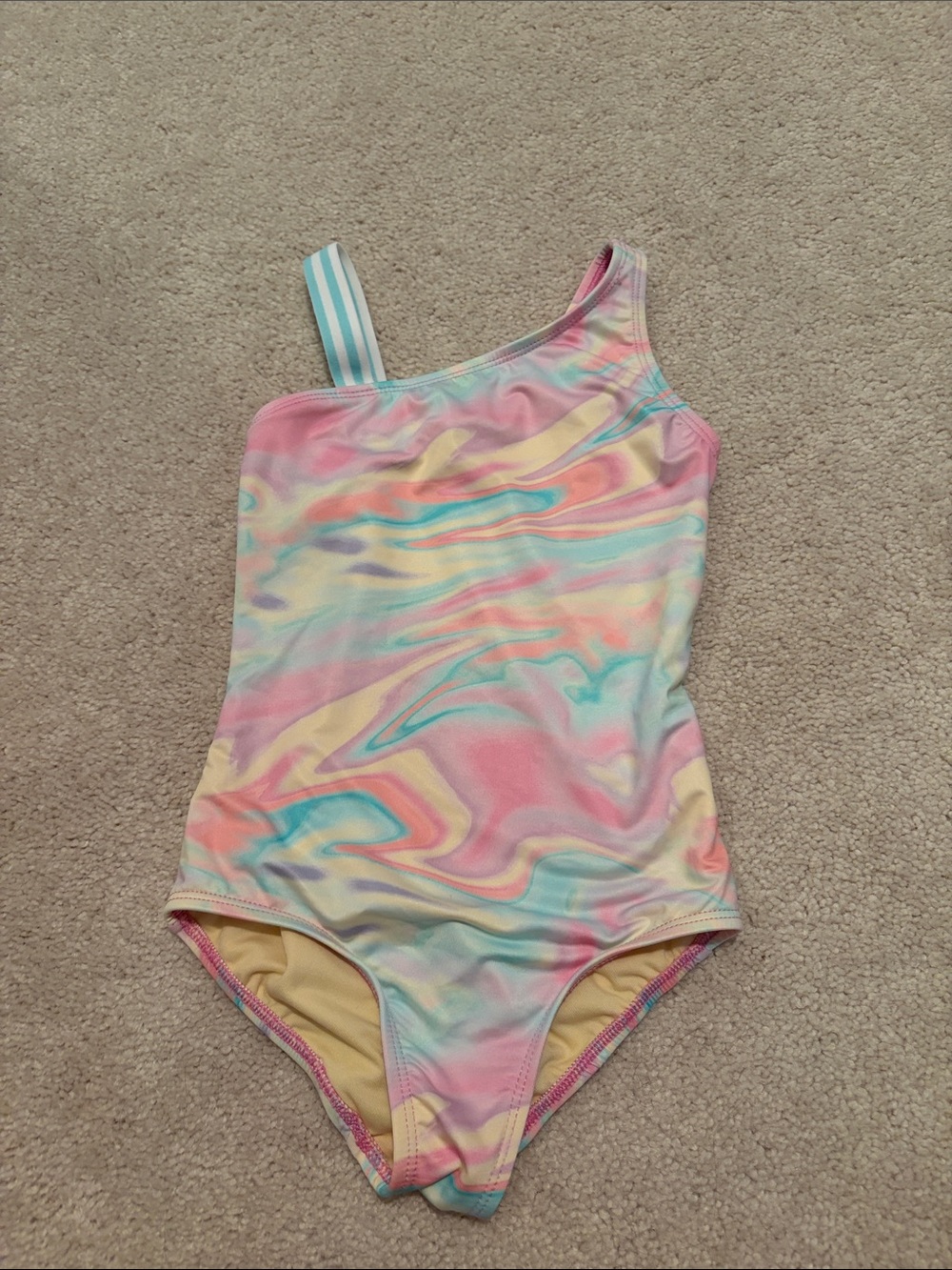 Lands' End Girls' Pastel Swirl One-Piece Swimsuit